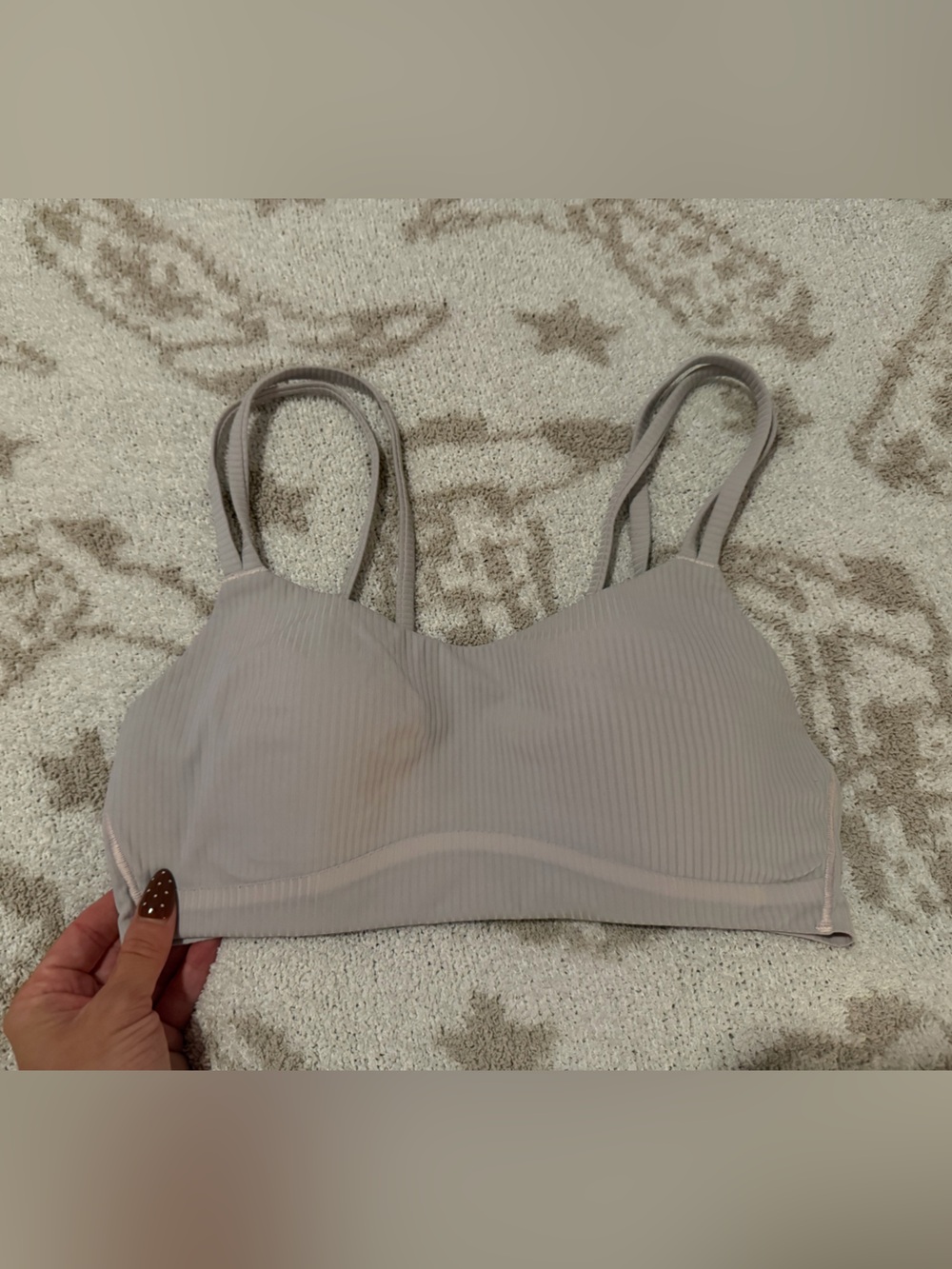 Lululemon Like a Cloud Bra Ribbed Strawberry Milkshake Size 4
